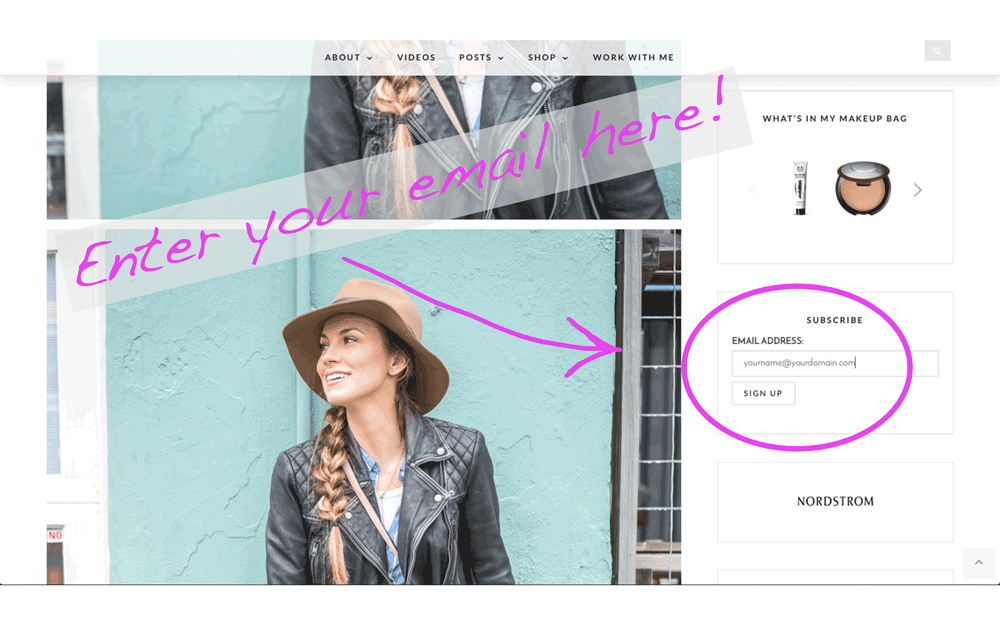 Hello Gorgeous Email Newsletter Sign Up