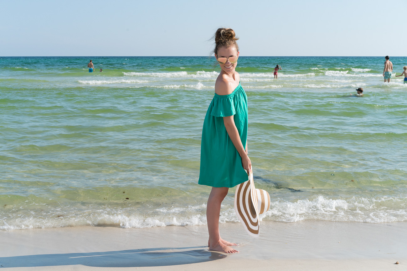 ASOS off the shoulder green $25 dress angela lanter hello Gorgeous