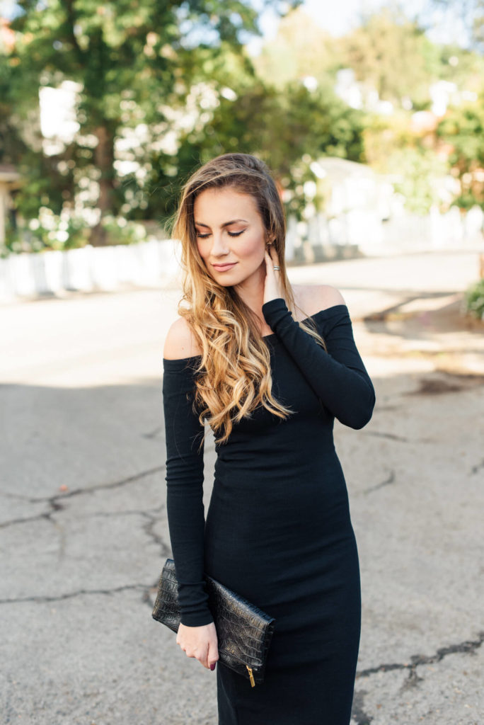 Gilmore Girls a year in the life review black off the shoulder dress leopard heels outfit angela lanter hello gorgeous