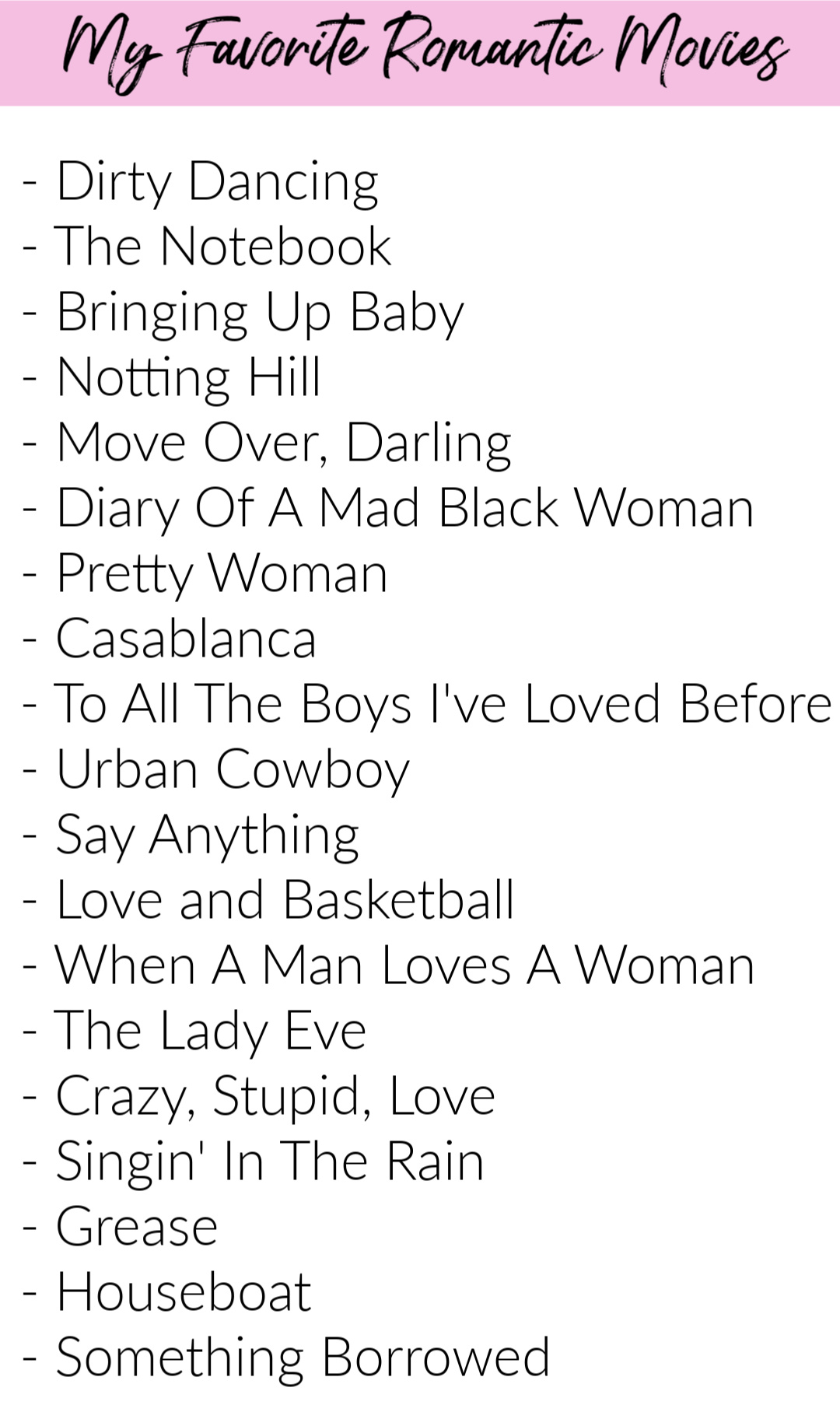 My Favorite Romantic Movies