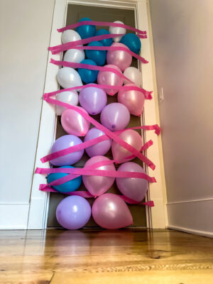 birthday door decoration for kid's birthday morning by lifestyle blogger Angela Lanter