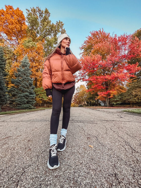 Carhartt white beanie outfit by fashion blogger Angela Lanter