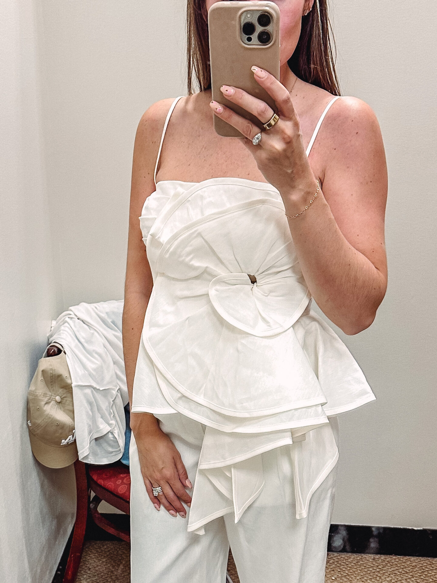 My Favorite Pieces From Dillard's Exclusive Brand: Antonio Melani X M.G. Style. Fashion blogger Angela Lanter wearing the x M.G. Style Alys Linen Blend Voluminous Flower Top